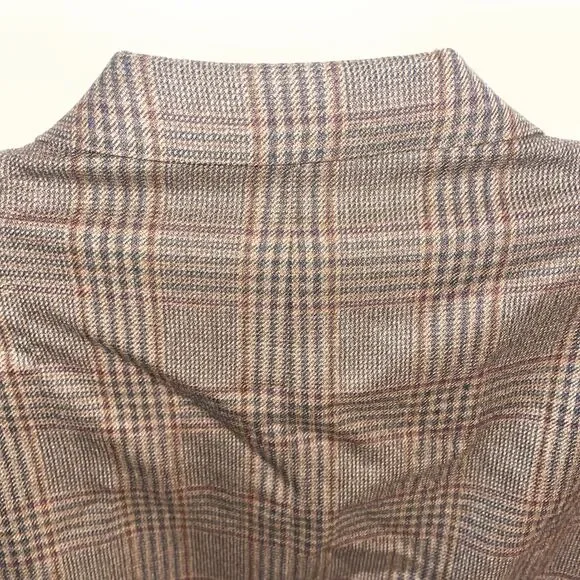 Hickey Freeman Men’s Dress Blazer Size 44 Long Brown Plaid Business Formal City